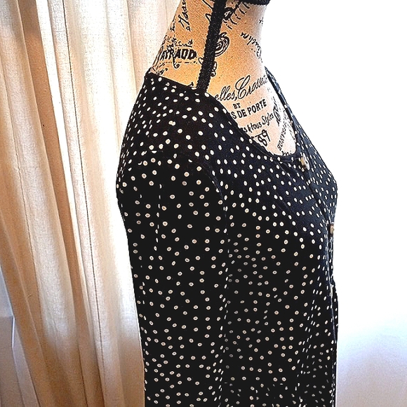 Nine.Eight Women's Button-Down Skater Mini Spring Summer Dress black with dots - Picture 5 of 15